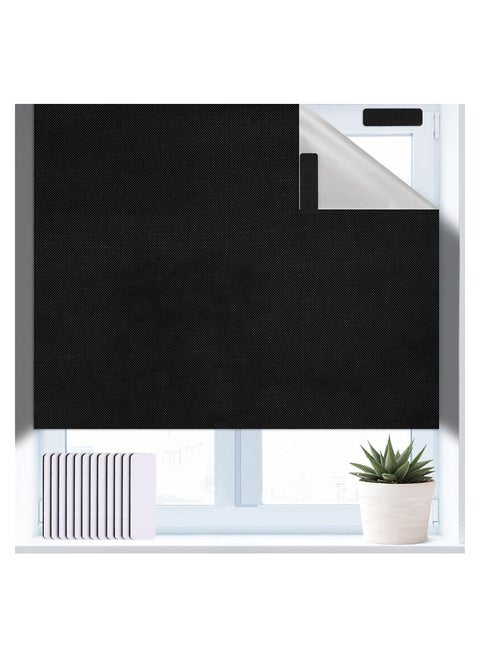 Portable Blackout Blinds 150 x 200CM 100 percent Blackout Material with Hook and Loop Straps Temporary Blackout Curtain Easy to Stick On Window for Bedroom Nursery Loft Travel