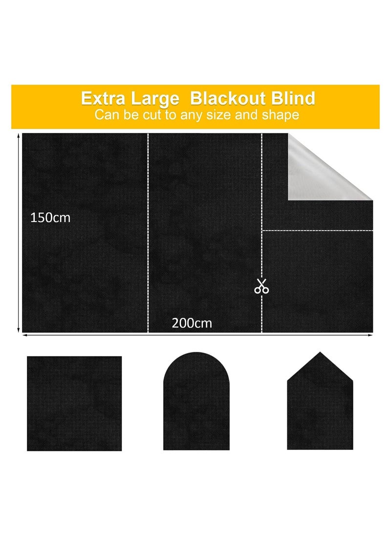 Generic - Portable Blackout Blinds 150 x 200CM 100 percent Blackout Material with Hook and Loop Straps Temporary Blackout Curtain Easy to Stick On Window for Bedroom Nursery Loft Travel - Image 1