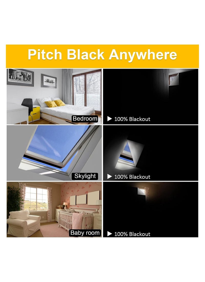 Generic - Portable Blackout Blinds 150 x 200CM 100 percent Blackout Material with Hook and Loop Straps Temporary Blackout Curtain Easy to Stick On Window for Bedroom Nursery Loft Travel - Image 1