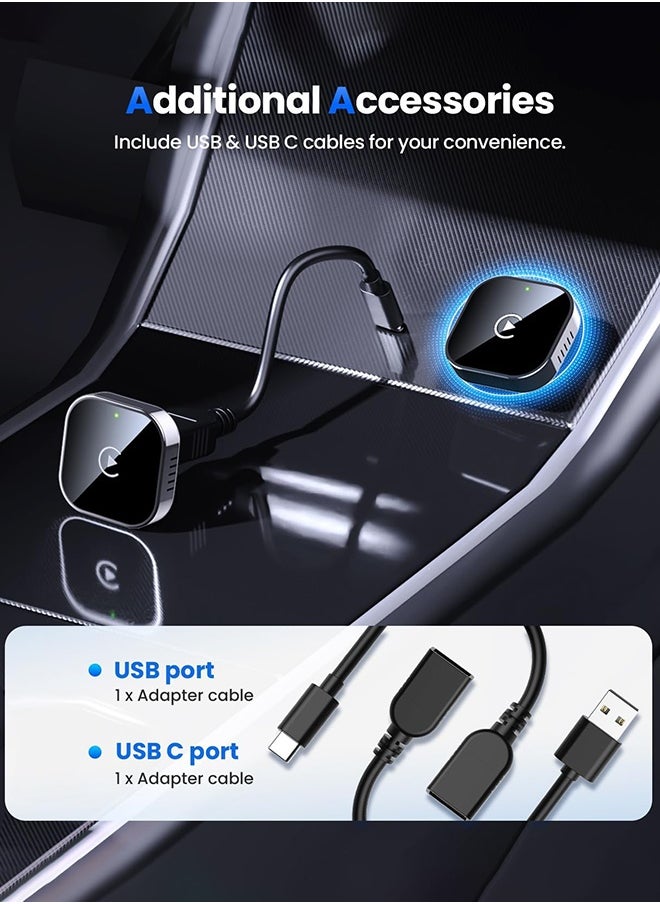 ديقيساند - محول CarPlay اللاسلكي 2025 ترقية CarPlay السلكية إلى تصميم USB اللاسلكي الصغير للسيارات مع مدمج في سلكي Apple CarPlay Plug and Play سهل الاستخدام اتصال سريع مستقر لعب السيارة لـ iPhone - Image 1