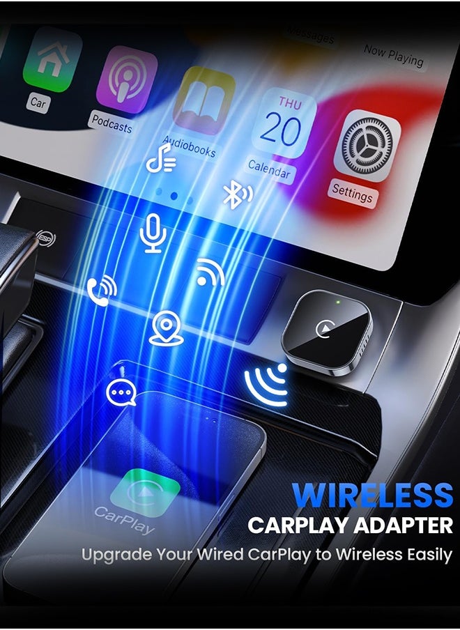 ديقيساند محول CarPlay اللاسلكي 2025 ترقية CarPlay السلكية إلى تصميم USB اللاسلكي الصغير للسيارات مع مدمج في سلكي Apple CarPlay Plug and Play سهل الاستخدام اتصال سريع مستقر لعب السيارة لـ iPhone  - Image 4