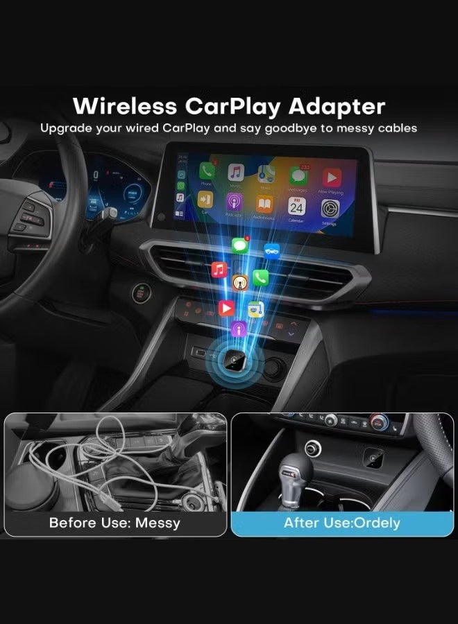 Digisand Wireless CarPlay Adapter 2025 Upgrade Wired CarPlay to Wireless, Mini USB Design for Cars with Built-in Wired Apple CarPlay Plug and Play Easy Use Fast Stable Connection Car Play for iPhone - Image 5