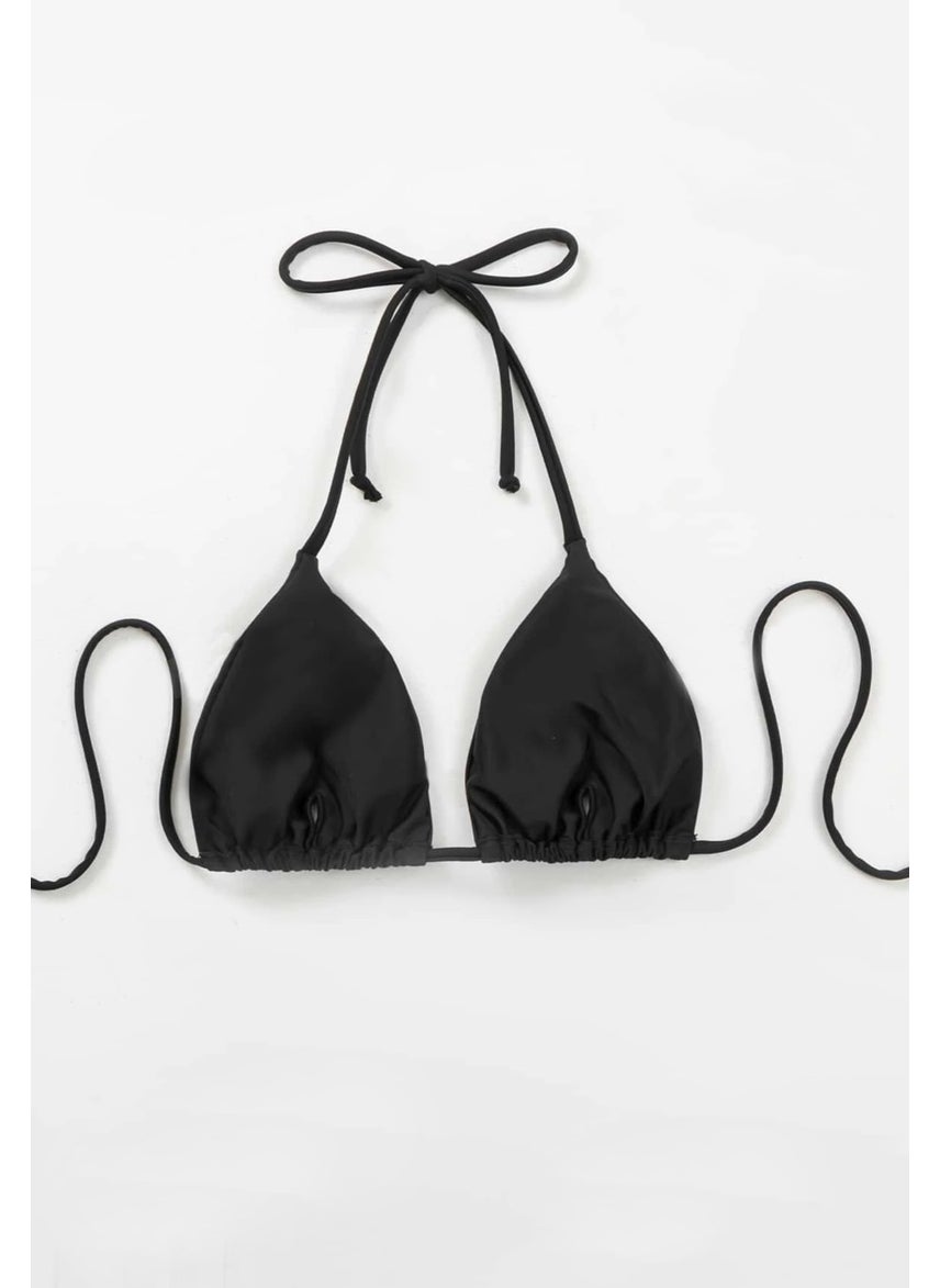Angelsin Black Halter Triangle Bikini Top  - Image 5