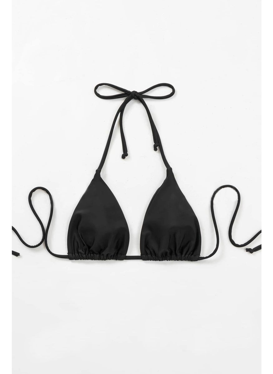 Angelsin Black Halter Triangle Bikini Top  - Image 4