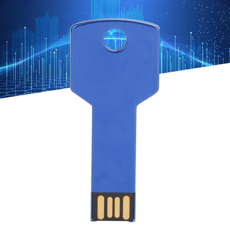محرك ذاكرة USB أزرق على شكل مفتاح، محرك ذاكرة USB قابل للربط والتشغيل، لاستخدامها في الكمبيوتر والسيارة - سعة 64 جيجا بايت - Image 4