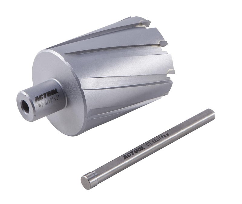 ACTOOL 2-3/16'' Diameter x 2'' Depth of Cut Carbide Tipped TCT ANNULAR Cutter with 3/4'' Weldon Shank - Image 3