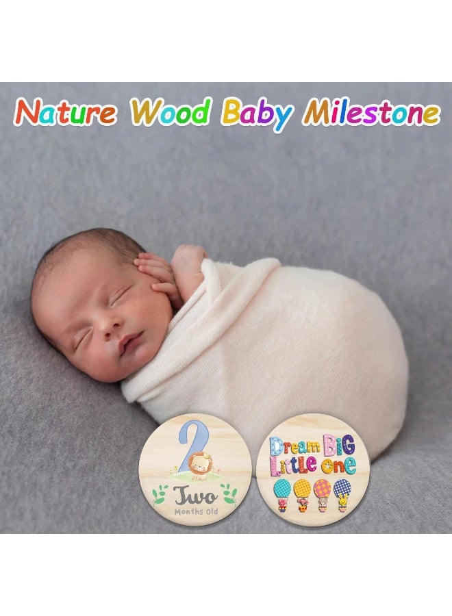 RORANIC Baby Monthly Milestone Cards for Newborn Girl or Boy, Monthly Baby Milestone Newborn Sign Baby Month Anniversary Cards, Baby Shower Cards Come with Organza Gift Bag - Image 5