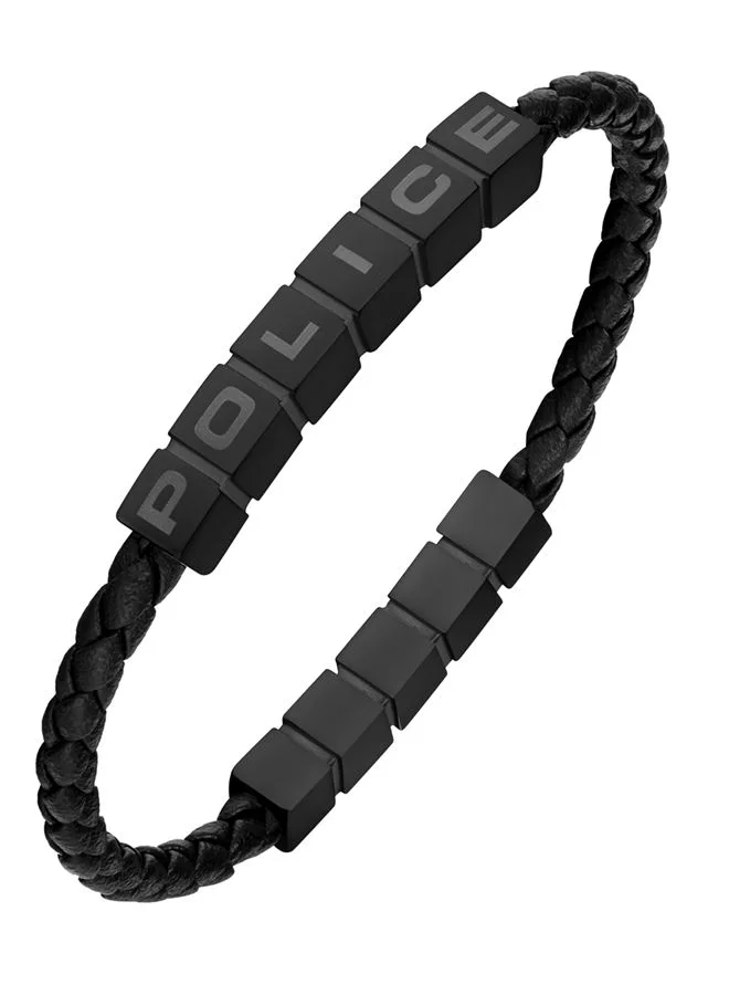 بوليس Crosschess Bracelet for Men Black with Black LeatherPEAGB0005013