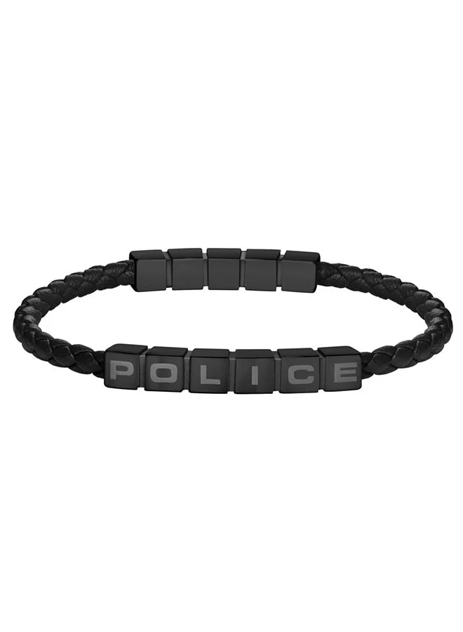 بوليس Crosschess Bracelet for Men Black with Black LeatherPEAGB0005013