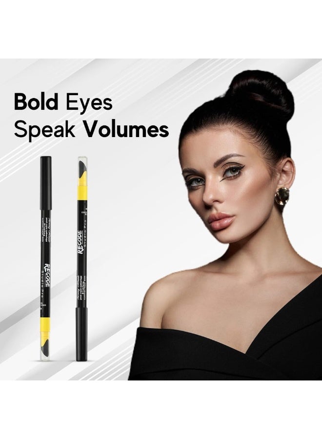 إعادة ترميز قلم تحديد العيون (آيلاينر وكحل) "Turning Heads" من Recode؛ يتميز بتركيبة "جل" مطفية (Matte) سهلة الانسياب، ويأتي مزوداً بأداة دمج في الطرف الآخر. يتميز بتركيبة تدوم طويلاً، ومقاومة للماء والتلطخ. اللون: أسود. الوزن: 1.2 جم. - Image 3