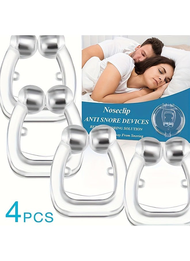Generic - Anti Snoring Silicone Magnetic Nose Clips 4-Pack, Help Breathe Right and Stop Snoring Devices, Safe and Easy to Clean,That Work for Men & Women Snoring Solution Aid for Quiet Nights - Image 1