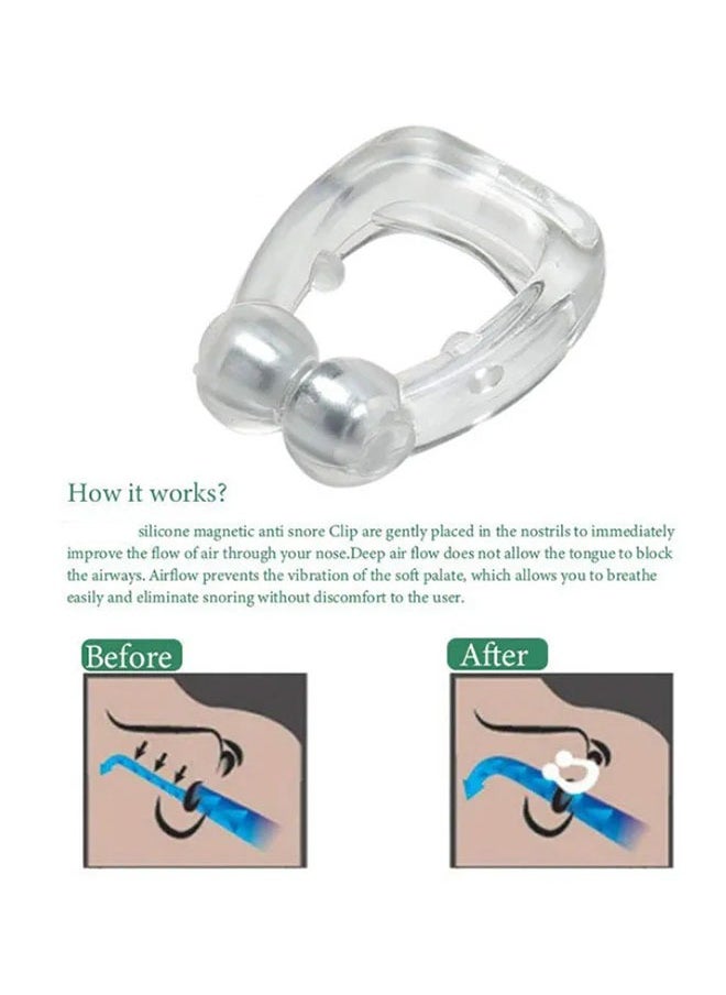 Generic - Anti Snoring Silicone Magnetic Nose Clips 4-Pack, Help Breathe Right and Stop Snoring Devices, Safe and Easy to Clean,That Work for Men & Women Snoring Solution Aid for Quiet Nights - Image 1