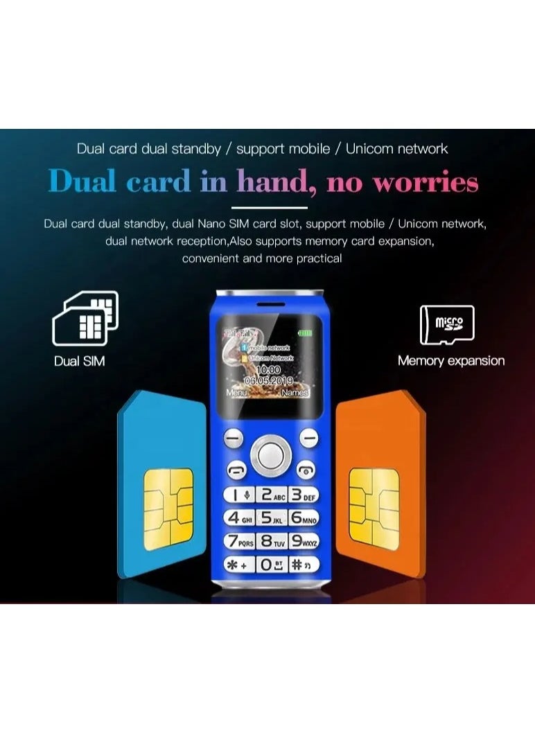Hope - Mini Mobile Phone – Pocket-Size Dual SIM Cell Phone with 1.0'' Display, Cute & Compact Design, Portable Dialer for Travel & Backup Use -Black - Image 1