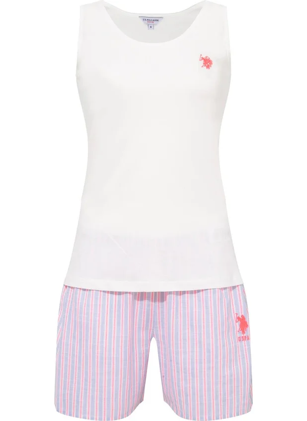 يو اس بولو اسن Women's 203 Ecru Shorts Set
