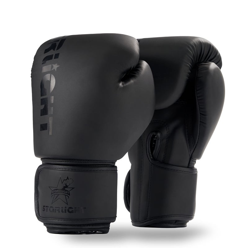 Valchiria Boxing Gloves for Men Women, Sparring Training Punching MMA Kickboxing Boxing Gloves, Heavy Bag Workout Gloves for Boxing, Kickboxing, Muay Thai, MMA (All Black, 12 oz) - Image 1