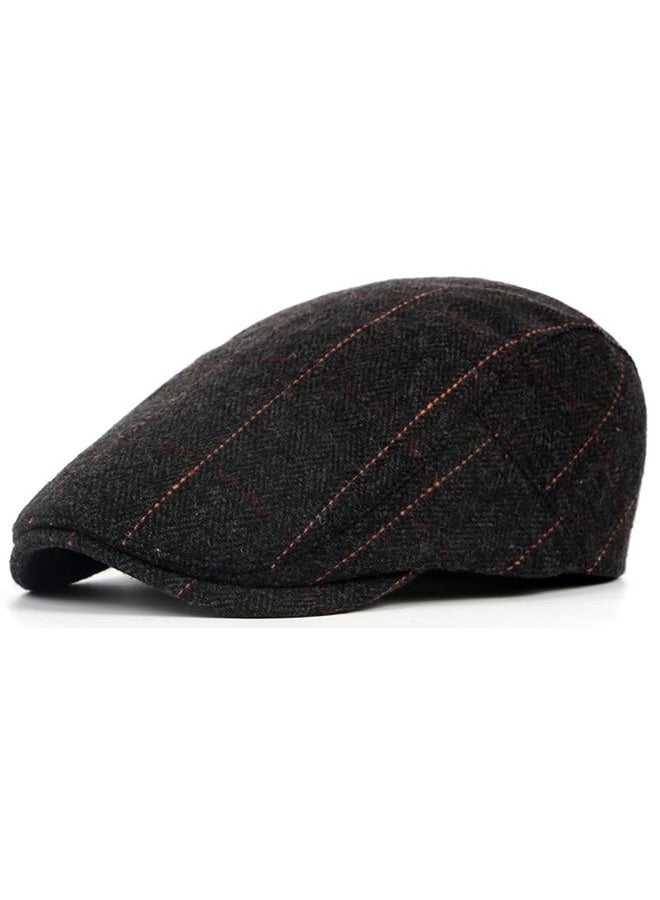 Xinveen Men's Newsboy Hats Winter Flat Ivy Gatsby Cap Irish Cabbie Ivy Driving Hunting Hat Black - Image 1