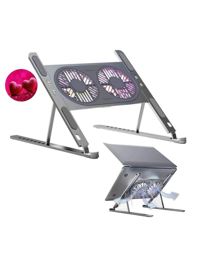 GENNEXT Laptop Cooling Pad Laptop Cooler Laptop External Fan Laptop Cooling Stand with Fan Computer Cooling Fan for Gaming Laptop MacBook Air Pro 9 17" Notebook Aluminum - Image 1