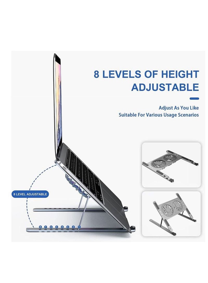GENNEXT Laptop Cooling Pad Laptop Cooler Laptop External Fan Laptop Cooling Stand with Fan Computer Cooling Fan for Gaming Laptop MacBook Air Pro 9 17" Notebook Aluminum - Image 3
