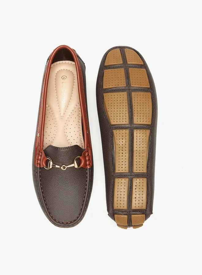 لو كونفورت Women's Metal Accent Slip-On Loafers