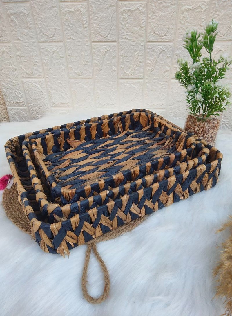 منظمات خوص وكتان - 3 قطع بأحجام مختلفة T - Image 4