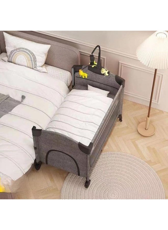Kidilo Baby Bed with Net and Toys – Grey (P02) - Image 1