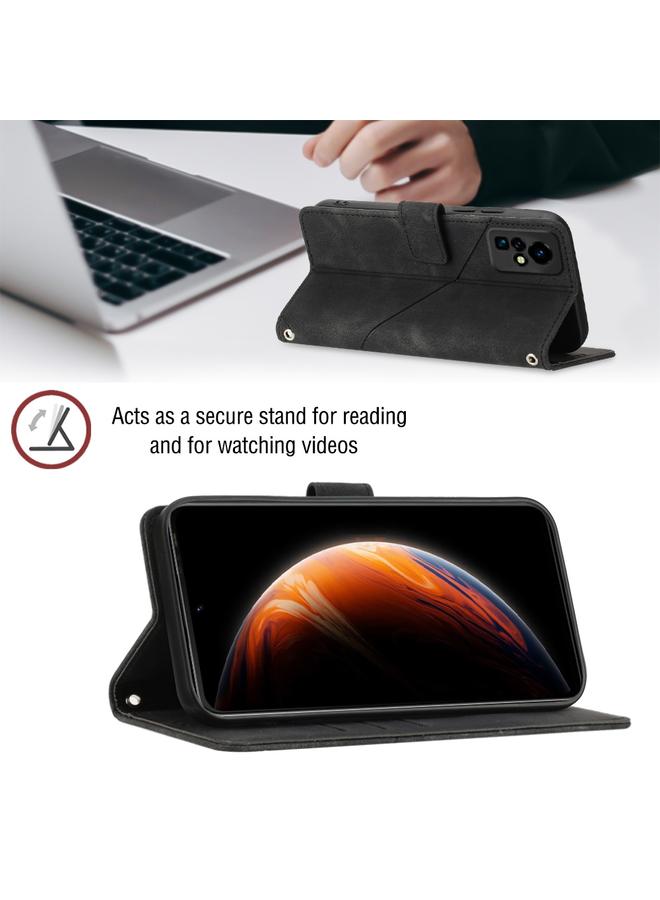 S-TOP Case For Infinix Zero X Neo X6810 Skin-feel Embossed Leather Phone Case - Image 5