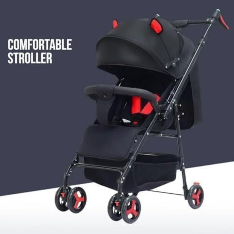 Travel-friendly lightweight cabin pram for infants, aluminum frame, black, foldable all-terrain stroller with convertible double seats - Image 4