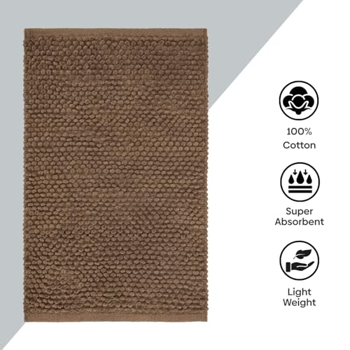 haus & kinder Door Mat Cotton Chenille 1700 GSM | Ultra Soft Absorbent Anti Skid Bath Mat for Bathroom, Entrance & Kitchen | Thick Floor Mat | Brown | 45 x 70 cm - Image 4