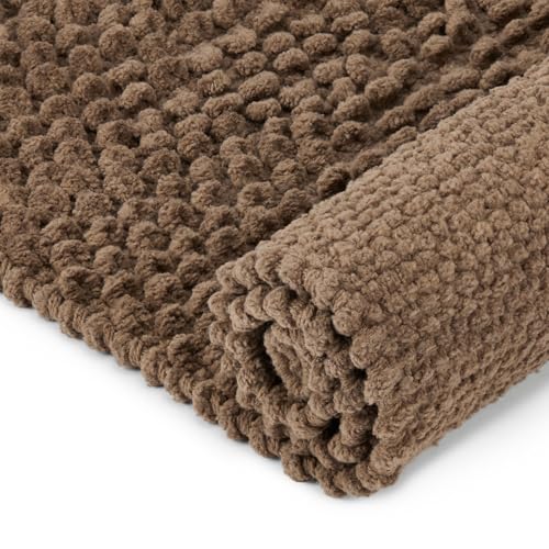 haus & kinder Door Mat Cotton Chenille 1700 GSM | Ultra Soft Absorbent Anti Skid Bath Mat for Bathroom, Entrance & Kitchen | Thick Floor Mat | Brown | 45 x 70 cm - Image 2