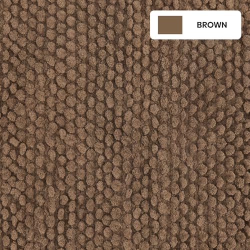 haus & kinder Door Mat Cotton Chenille 1700 GSM | Ultra Soft Absorbent Anti Skid Bath Mat for Bathroom, Entrance & Kitchen | Thick Floor Mat | Brown | 45 x 70 cm - Image 3
