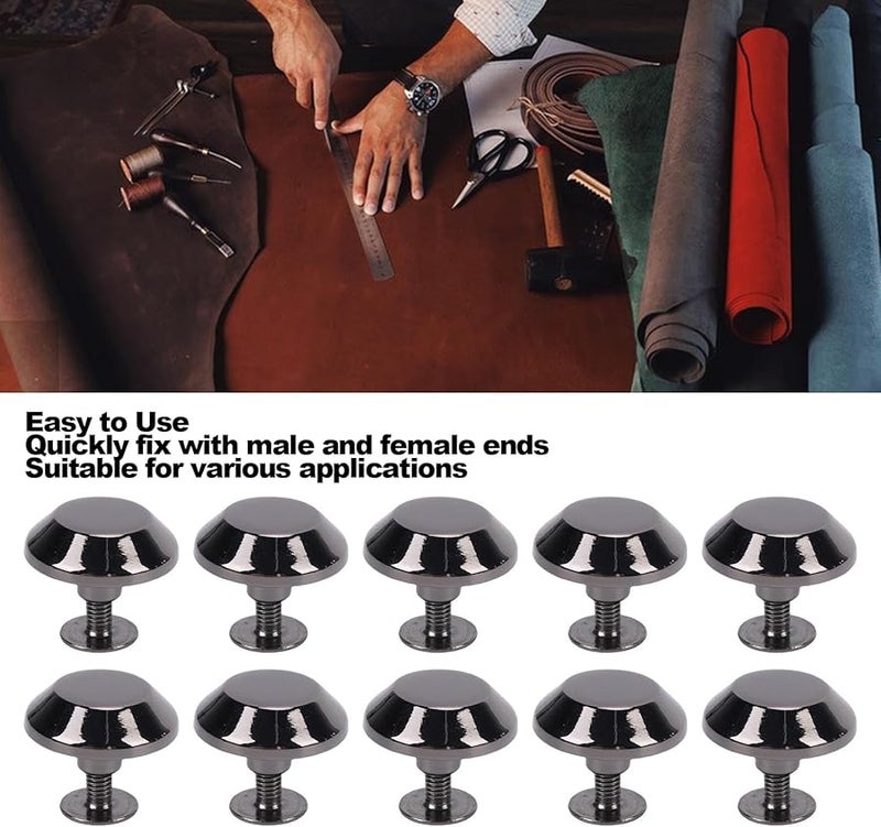 20 Pcs 15mm Alloy Bucket Rivets Screw Back Studs For Leather Craft Clothing Punk - Image 5