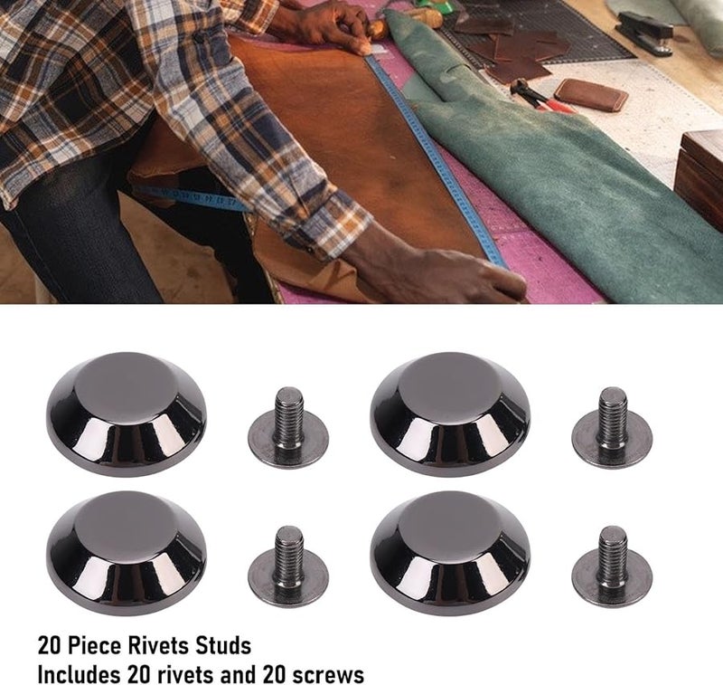 20 Pcs 15mm Alloy Bucket Rivets Screw Back Studs For Leather Craft Clothing Punk - Image 4