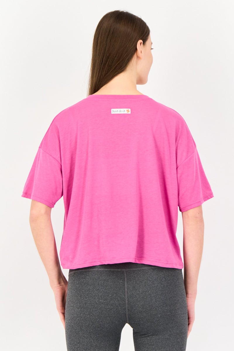 Nike Women Sportswear Fit Short Sleeve Training Top, Lilac - Image 2