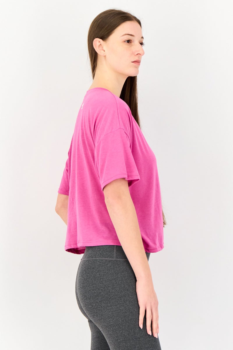 Nike Women Sportswear Fit Short Sleeve Training Top, Lilac - Image 3