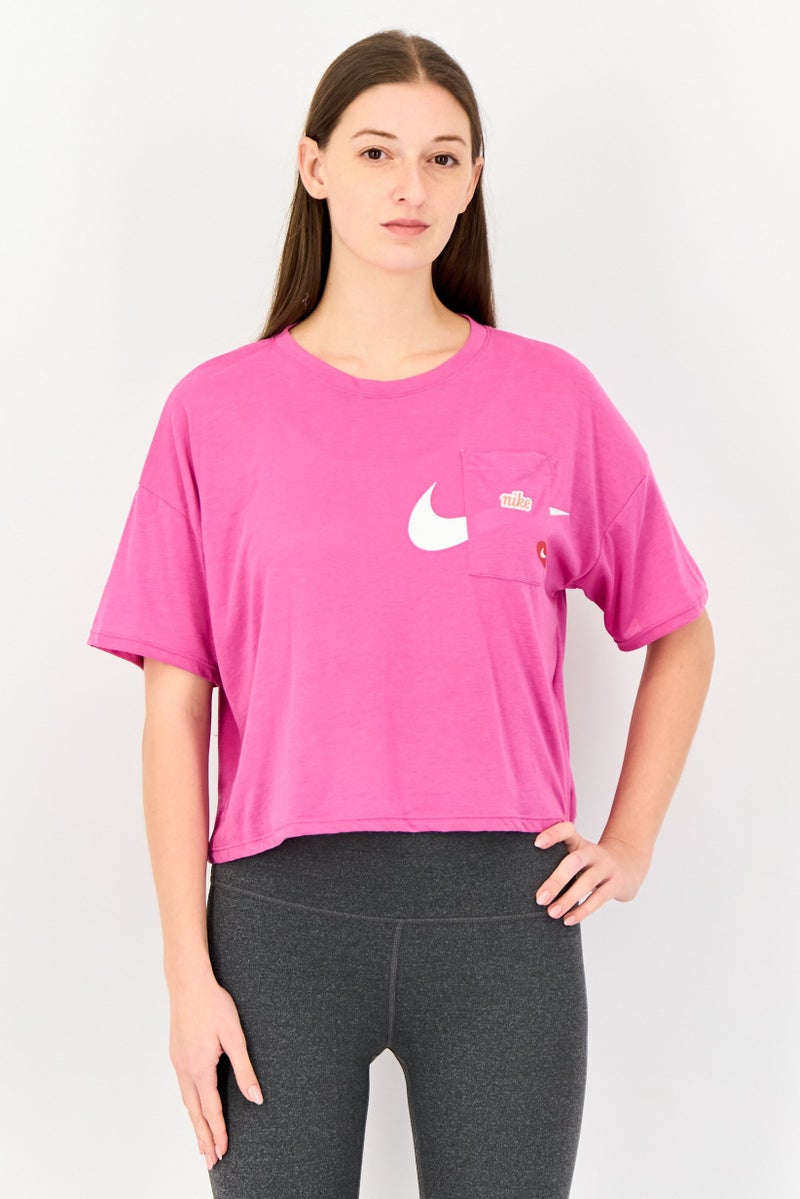 Nike Women Sportswear Fit Short Sleeve Training Top, Lilac - Image 1