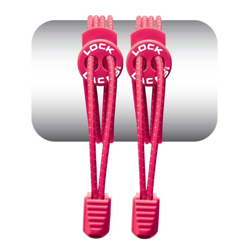 LOCK LACES (Elastic No Tie Shoelaces) (Hot Pink, 48-Inch) - Image 1