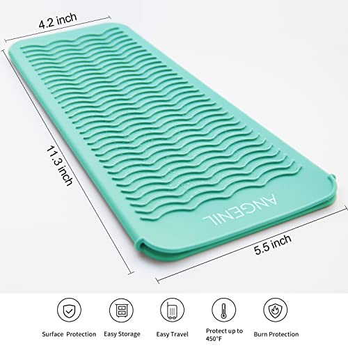 ANGENIL Curling Iron Silicone Mat Heat Resistant for Travel Dual Voltage Flat Iron, Hair Straightener, Rotating Cordless Curling Iron Wand, Wireless Curlers, Crimper Hair Iron, Straightening Iron - Image 3