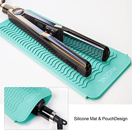 ANGENIL Curling Iron Silicone Mat Heat Resistant for Travel Dual Voltage Flat Iron, Hair Straightener, Rotating Cordless Curling Iron Wand, Wireless Curlers, Crimper Hair Iron, Straightening Iron - Image 2