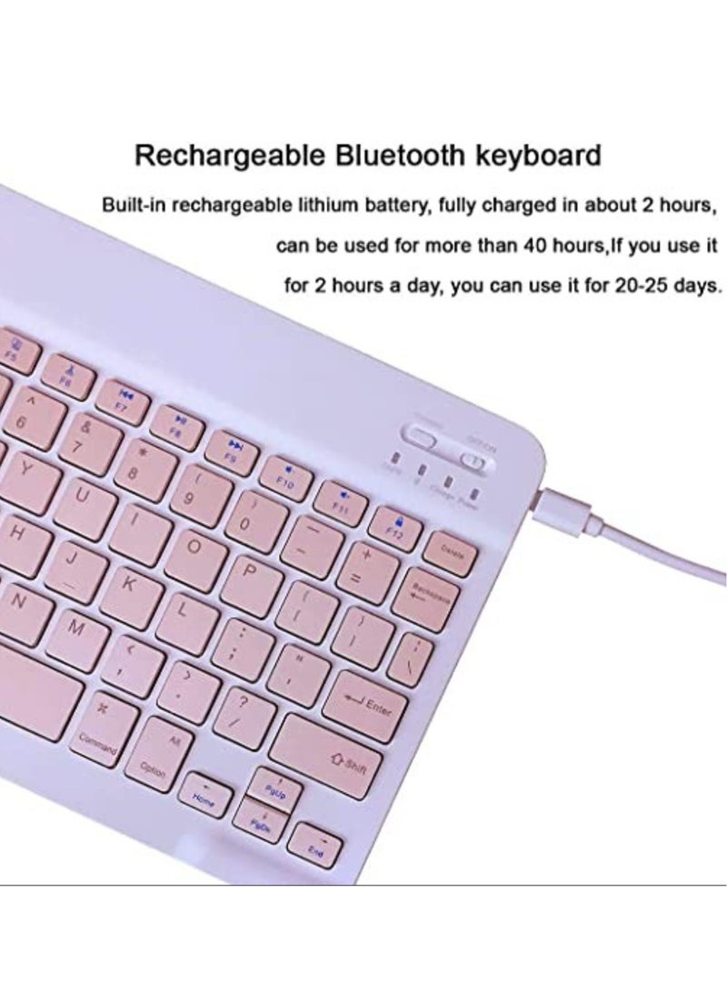 ELTRAZONE Rechargeable Bluetooth Keyboard and Mouse Combo Ultra-Slim Portable Compact Wireless Mouse Keyboard Set for Android Windows Tablet Cell Phone iPhone iPad Pro Air Mini, iPad OS/iOS 13 and Above (Pink) - Image 4