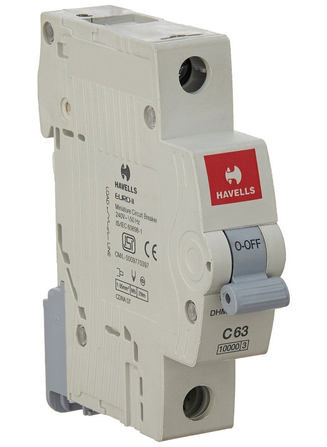 Havells DHMGCSPF063 PVC Plastic 63A MCB SP C Curve (White)