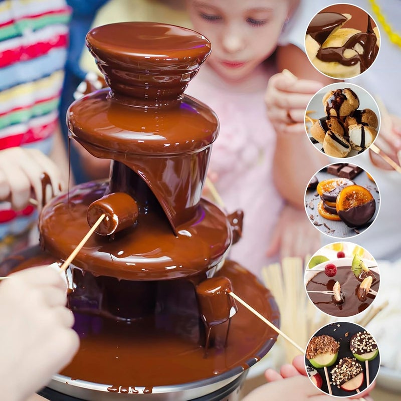 KERFORA Mini Chocolate 3 Layers Fondue Fountain, Easy to Assemble Creative Design Mini Chocolate Melt with Heating Machine for Household Birthday Party, Home & resturant - Image 2
