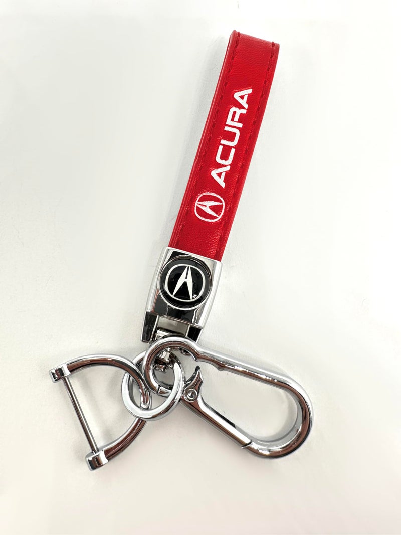 Comburvo Leather Car Keychain, for Acura Integra RSX TSX TL Series Car Key Chain Ring Accessories for Men and Woman Red - Image 3