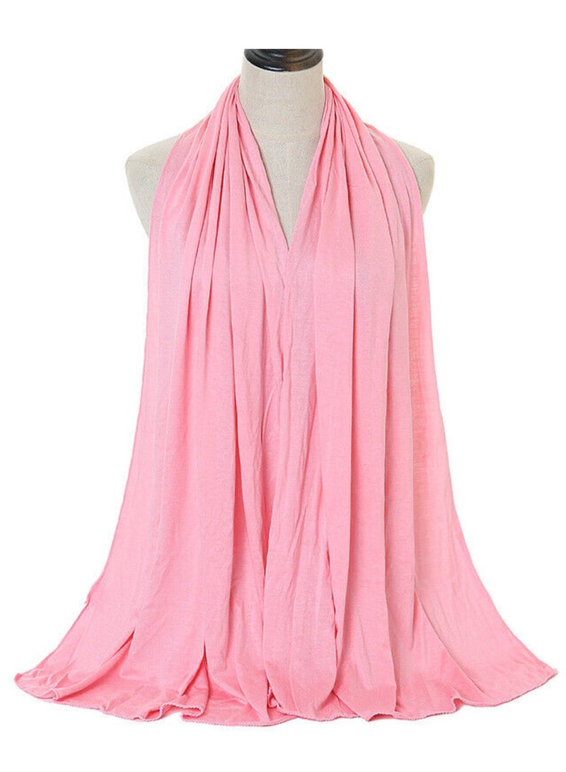 سكاي كشمير  شيلة حجاب جيرسي فاخرة قابلة للتمدد – باللون الوردي