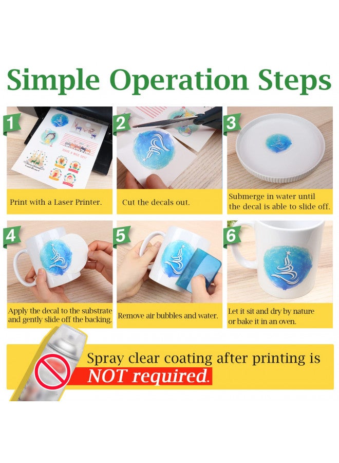 KOALA PAPER Koala Waterslide Decal Paper for Laser Printer - Clear Transparent - 25 Sheets Printable Water Slide Transfer Paper - 8.5x11 Inches - Image 3