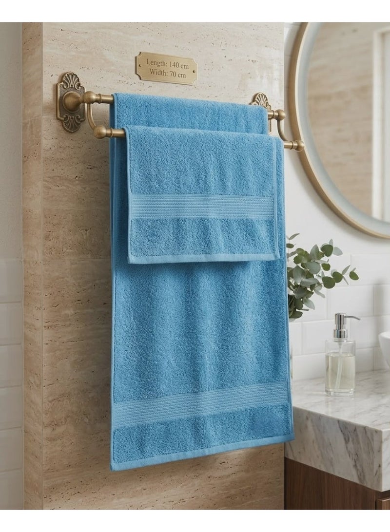 Luxury 100% Cotton Bath Towel (140 x 70 cm) – Ultra Soft, Highly Absorbent, and Quick-Dry – Professional Quality Large Towels for Bathroom, Spa, Gym, Swimming and Hotel(Blue) - Image 3