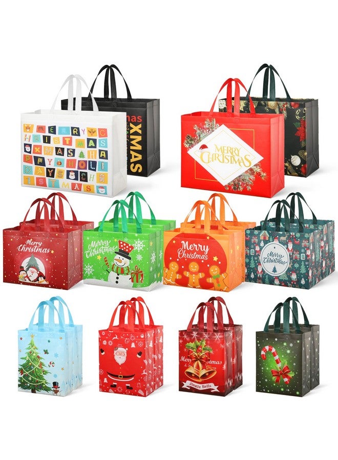 YANGTE YANGTE 20 Pack Christmas Gift Bags Assorted Sizes With Handle, Non-Woven Christmas Tote Bags for Gifts Wrapping (4 Extra Large, 8 Large, 8 Medium) - Image 1