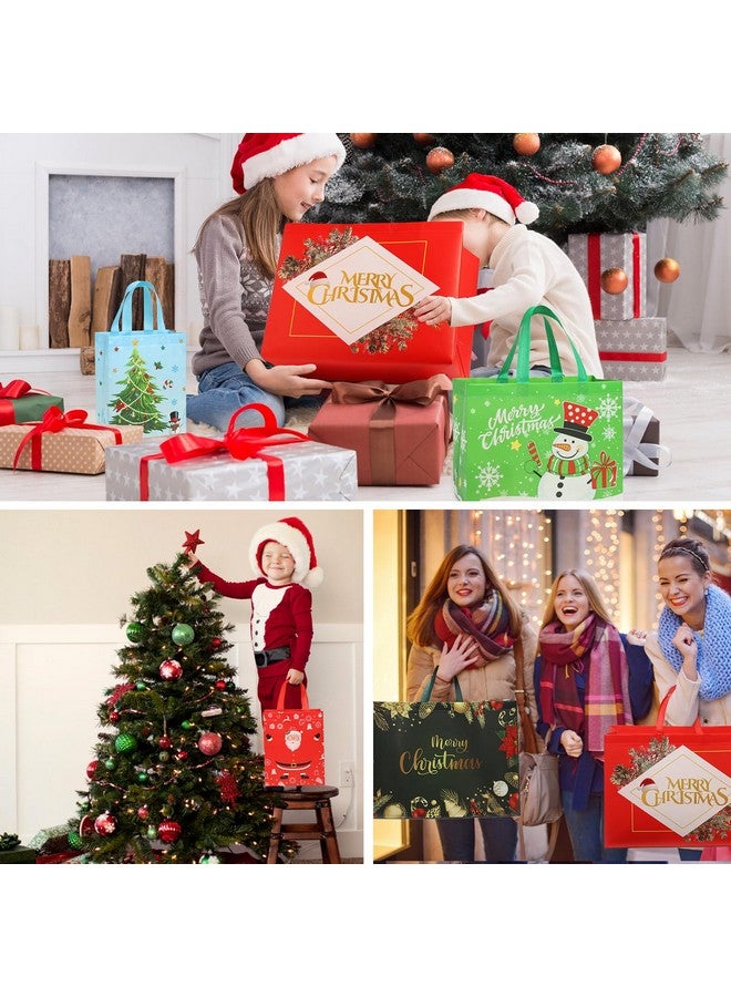 YANGTE YANGTE 20 Pack Christmas Gift Bags Assorted Sizes With Handle, Non-Woven Christmas Tote Bags for Gifts Wrapping (4 Extra Large, 8 Large, 8 Medium) - Image 3