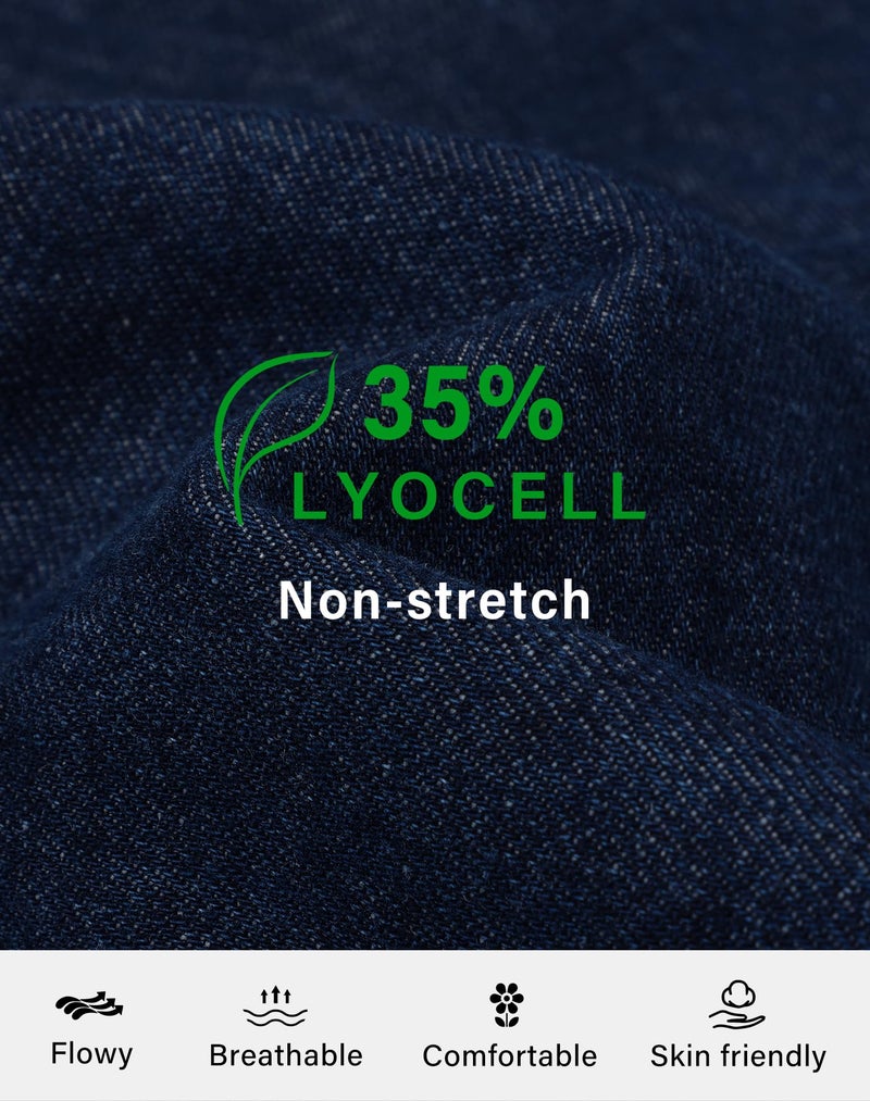 roswear Womens Jeans Non-Stretch Sweatpants Loose Fit Pull On Elastic Waist Front Seam Pants Classic Blue Large - Image 5