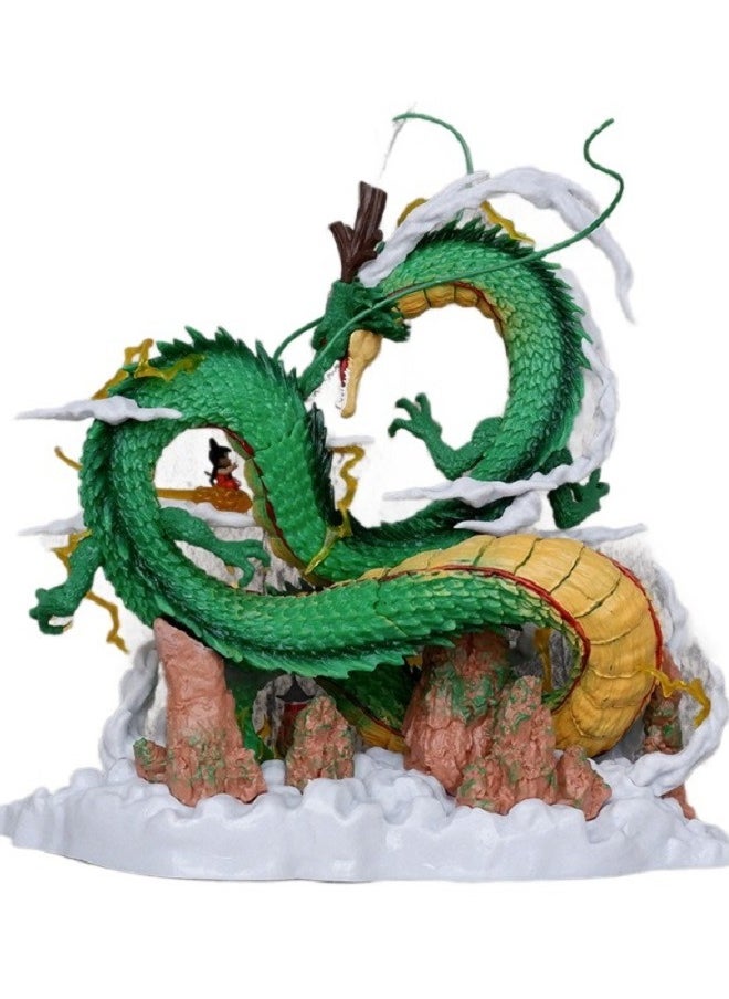 Dragon Ball Small-sized YOYO Shenlong and Little Goku Wish-making Dragon Statue Figure Model Ornament