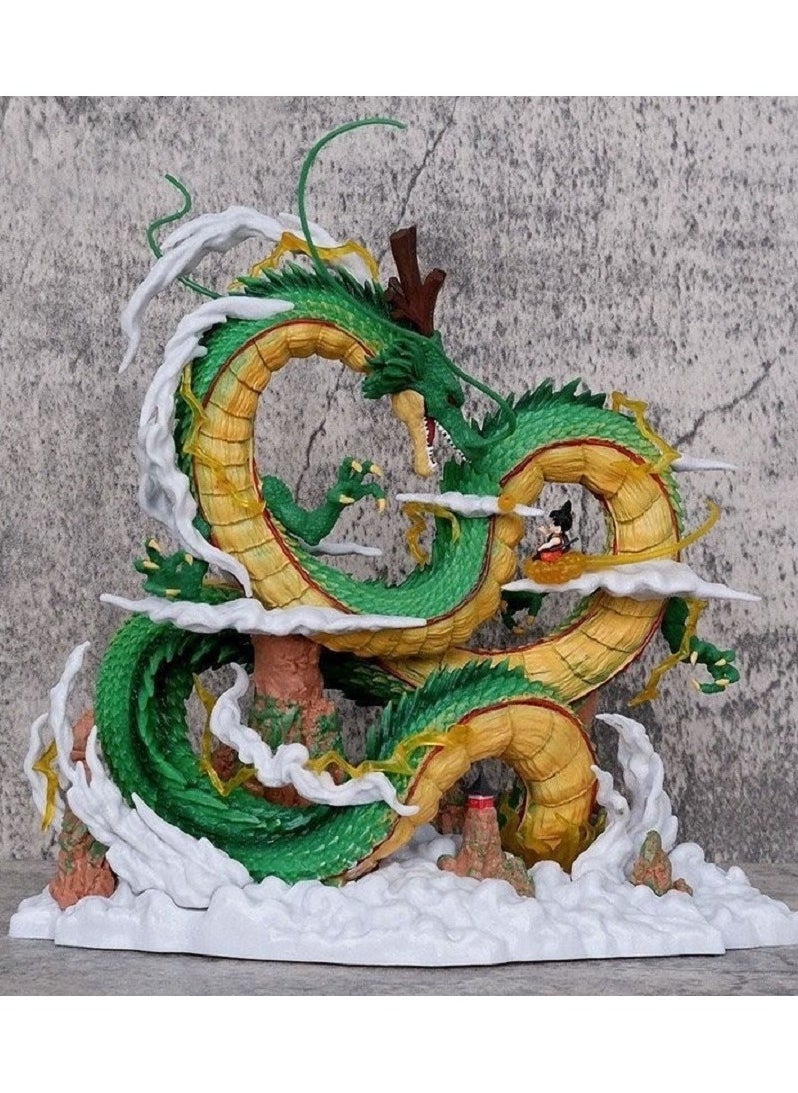 Dragon Ball Small-sized YOYO Shenlong and Little Goku Wish-making Dragon Statue Figure Model Ornament